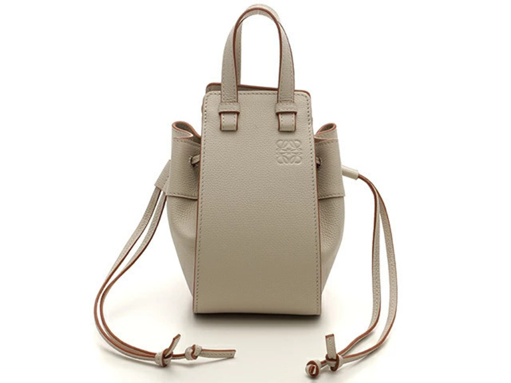 Loewe Hammock Drawstring Bag Gray Calfskin